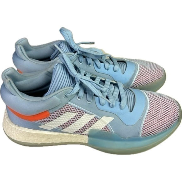 Adidas Marquee Boost Low 'Glow Blue' Basketball Athletic Shoes - Picture 5 of 12